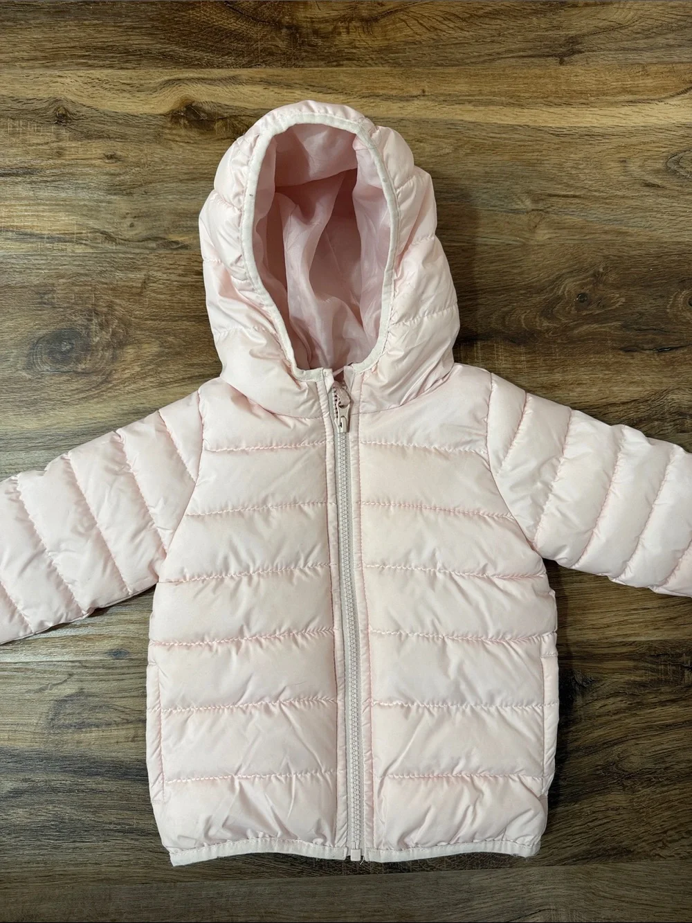 Carter's Toddler Baby Girls Light Pink Quilted Hooded Puffer - 24M - EUC